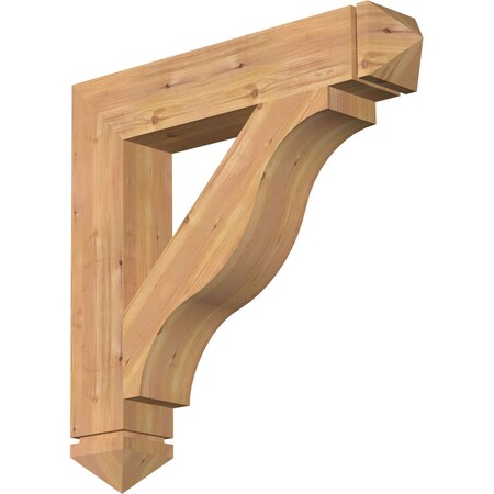 Funston Arts & Crafts Smooth Bracket, Western Red Cedar, 5 1/2W X 32D X 32H